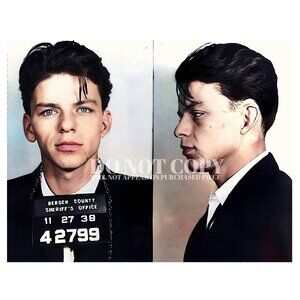 Frank Sinatra Mugshot Photograph 8 X 10 - Rare 1938 Mug Shot Photo Poster Print